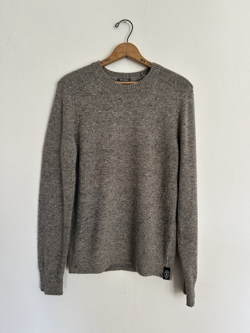 Men’s Todd Snyder Wool Blend Sweater Grey Marl Texture Size XS